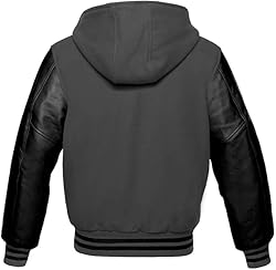 GOKTOG Hooded Varsity Jacket Women, Baseball