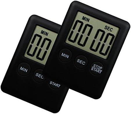 Mary Paxton12 Digital Kitchen Cooking Timer Clock with Loud Alarm Magnetic Back Minute Second Count Up Countdown Large LCD Display Pack of 2