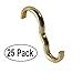 Narrow Picture Rail Hooks Brass Finish - 25 Pack - Molding Hooks