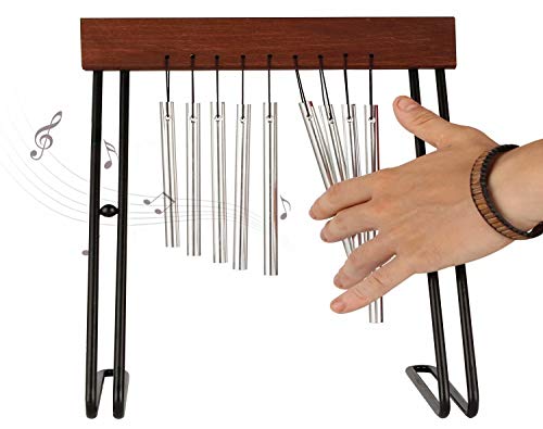 Table Top Bar Chime, Single-row Musical Percussion Instrument with Solid Aluminum Pipe and Iron Stand Stick for Ornament Classroom Office Decoration Kids Educational Gift - Thumbnail 7