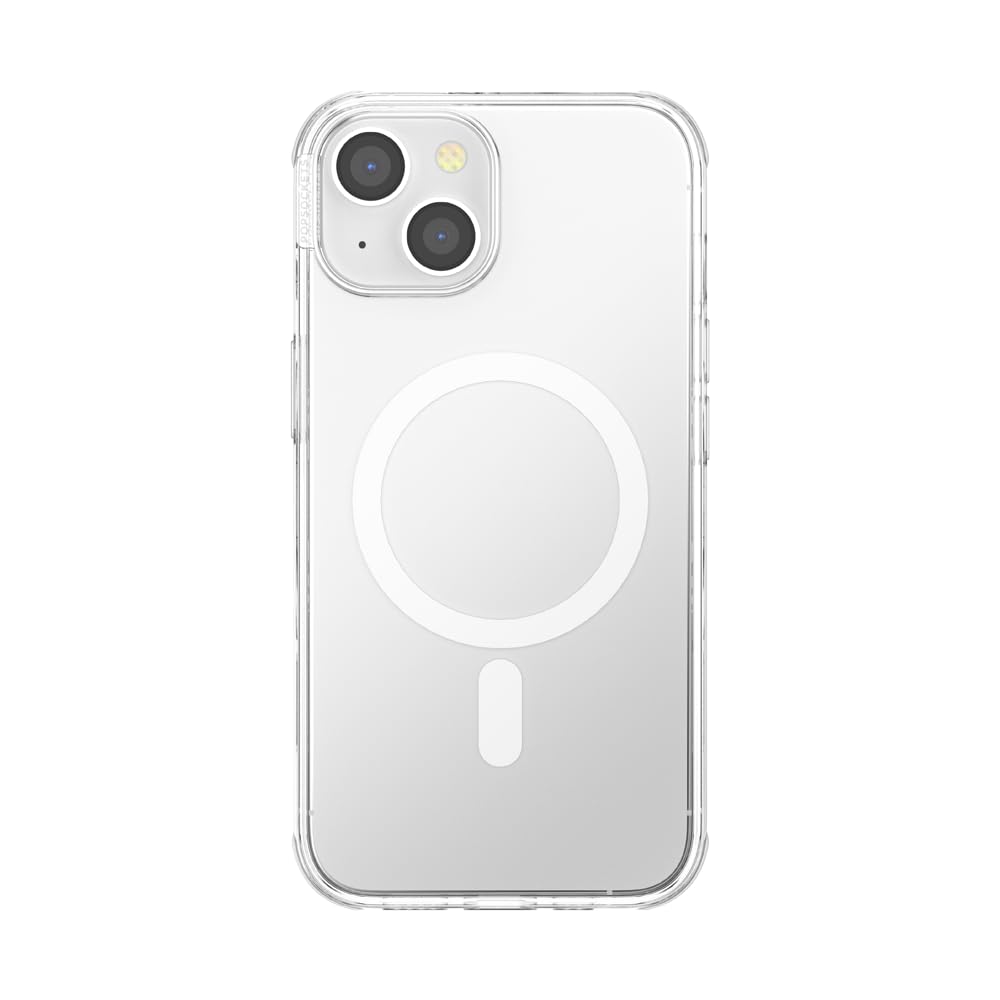 PopSockets iPhone 14 Case with MagSafe, Phone Case for iPhone 14, Grip Sold Separately, Wireless Charging Compatible - Clear Image