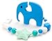 Elephant Teether & Pacifier Clip (Blue)