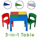 Play Platoon Kids Activity Table Set - 3 in 1 Water Table, Craft Table and Building Brick Table with