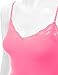 XT1004L Ladies Adjustable Spaghetti Strap Lace Trim Long Tunic Cami Tank Top Rose-Pink XL