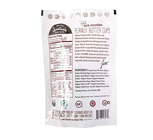 Justin's Mini Peanut Butter Cups, Dark Chocolate, 4.7 Ounce (Pack of 3)