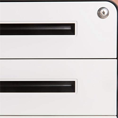 Legal Letter Size Pemberly Row 3 Drawer Mobile Metal File Cabinet With Anti Tilt Mechanism Aqua White Fully Assembled