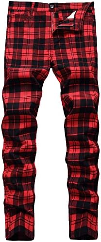 Keevoom Men's Chinos Pants,Stretch Skinny Flat-Front Casual Slim