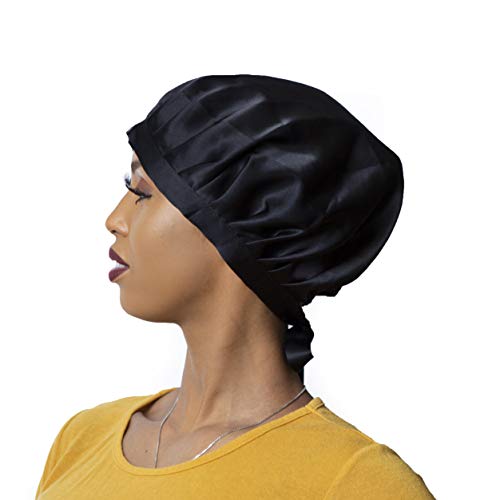 Buy ASOYA Silk Black Hair Bonnet for 