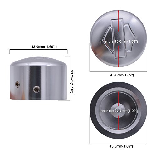 TUINCYN Chrome Motorcycle Front Axle Cover Cap Nut Motor Bike Aluminum Decoration Universal for Harley Harley XL883 XL1200 X48 Softail Dyna V-Rod Touring Trike (1 pair) - Thumbnail 2