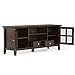 SIMPLIHOME Bedford SOLID WOOD Universal TV Media Stand, 53.9 inch Wide, Living Room Entertainment Center, Storage Cabinet with Glass Doors, for Flat Screen TVs up to 60 inches in Dark Tobacco Brown