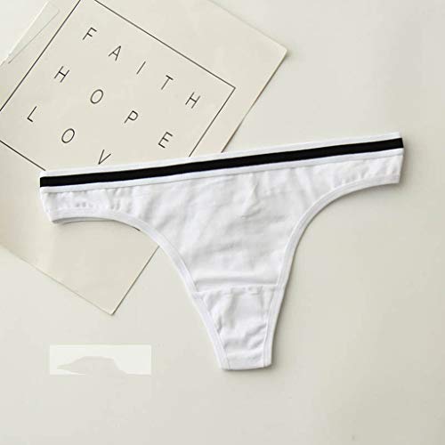 CakeLY 6Packs Women\'s Underwear Cotton Panties Solid Color Underwear Sexy Thong Pink