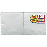 Amscan 203315 Silver Big Party Pack - Beverage Napkins - 125 Count