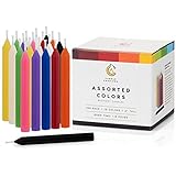 100 Assorted Colors Spell Candles Small Dripless for Chimes, Magic, Congregation, Vigil Candlelight, Rituals, Party Decorations (10 Colors) 4 Inches Tall