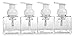 Vivaplex, 4, 8.5 oz (250 ml), Square, Clear, Plastic Foaming Soap Dispensers, with White Pumps