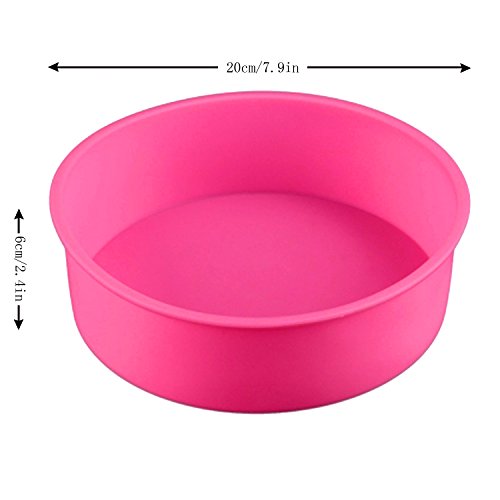 Baking Silicone 8-Inch Round Cake Pan Baking Mold, BPA Free, Non-Stick European-Grade Silicone, 2.36-Inches Deep