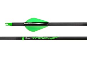 Victory Archery VForce 0.245" 250/300/350/400/500/600 Spine Standard Diameter Carbon Hunting Arrow Vane Fletched 6 Pack