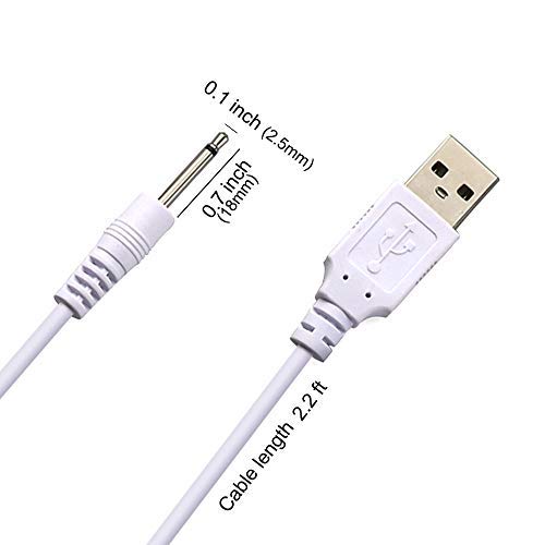 VibeMax Replacement DC Charging Cable | USB Charger Cord - 2.5mm (2 Pack)