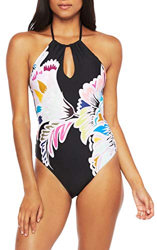 Trina Turk Women s Plus Size High Neck Halter One Piece Swimsuit Multi 