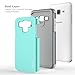 RANZ Case, Grey with Aqua Blue Hard Impact Dual Layer Shockproof Bumper Case For Samsung Galaxy Grand Prime G5308 / G530H