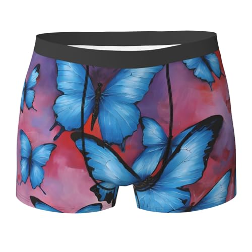 SYHEART Flower Butterfly Print Men'S Boxer Briefs With Elastic Comfort Fit Design For All-Day Wear