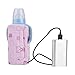 Baby Bottle Warmer - USB Portable Travel Mug Milk Heater Bottle Heater Feeding Bottle Infant Storage Bag ( Color : Pink )