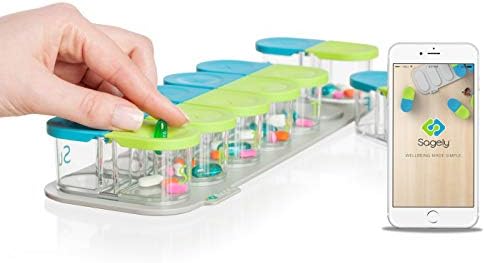 Sagely Smart Xl Weekly Pill Organizer Sleek Am Pm Twice A Day Pill Box With Free
