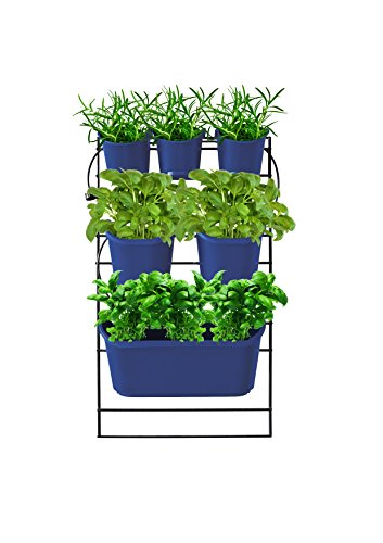 Watex WX054 Metal Mounted Green Wall Vertical Planter, Blue