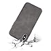 TOOVREN for iPhone X Leather Case Protective Ultra Thin Vintage Anti-Slip Grip Shell Hard Back Cover for iPhone X /10 5.8'' Gray