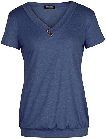 Sheshares Women Comfy Shirt Soft V Neck Tops Easy Match Tee Sale