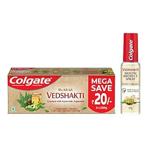 Colgate Swarna Vedshakti Ayurvedic Toothpaste, (400g), with Neem, Clove & Honey , Anti-Germ Properties For Mouth…