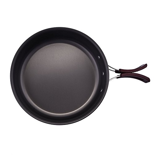Outdoor Frying Pan with Folding Handle High Strength Oxidation Pot Camping Cooking Picnic Backpack Cookware
