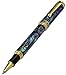 Xezo Maestro Rollerball Pen, Fine Point. Natural New Zealand Pāua Abalone Sea Shell Inlay with 18 Karat Gold Plating. Handcrafted, Limited Edition, Serialized