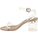 Top Moda Womens Ivan-1 Lucite Clear Strappy Block Chunky High Heel Open Peep Toe Sandal,Beige,8.5