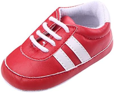 Toddler Newborn Baby Walkers Learning,Infant Grils Boys Premium Retro Red and White Oblique Stripes Soft Sole Prewalker Warm Winter Shoes Boots (Age:6M/US:4.5, Red)