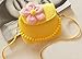 Hosaire Girl Bag Plush Flower Mini Handbag Shoulder Bag Messenger Bag for Toddlers and Preschoolers Yellow