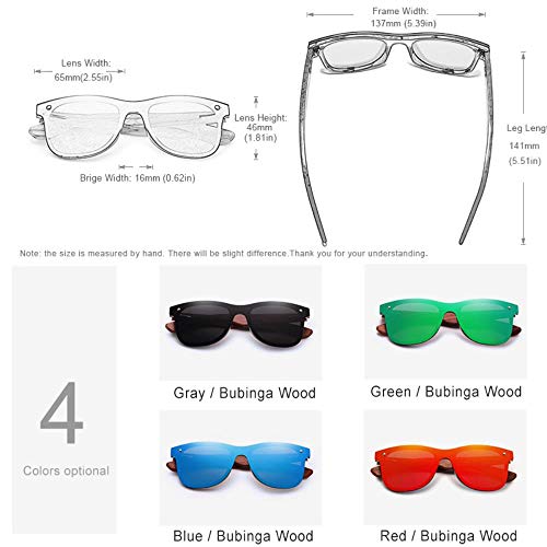 UKKD Gafas De Sol Polarizadas Muje Kingseven Natürliche Holz-Sonnenbrille-Männer Polarisierte Mode Sonnenbrillen… – Bild 3