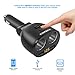 Cateck 1 to 2 Sockets Cigarette Lighter Splitter & Dual USB Car Charger Adapter with Voltage LED Display-Compatible with iPhone, Samsung, iPad, Tablets, GPS, 12-24V Voltage, Suitable for Various Cars