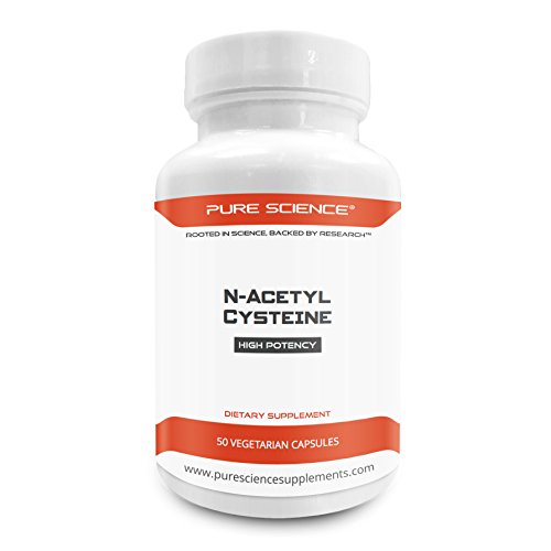 Pure Science N-Acetyl Cysteine 700mg â€“ NAC Supplement with Highest Dosage in Amazon â€“ Natural Immunity, Detox, Glutathione Production Support - 50 Vegetarian Capsules of N-Acetyl Cysteine powder