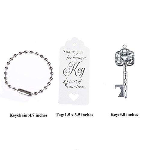 image for Makhry 52pcs Vintage Skeleton Key Bottle Opener Party Favor Wedding Fa