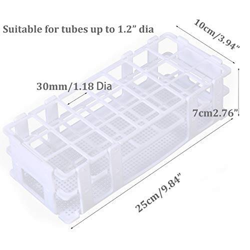 MeiMeiDa 60ml Large Floral Tube Rack Flower Tube Holder Stand - Plastic Test Tube Rack with 21 Holes for 30mm Tubes, Detachable
