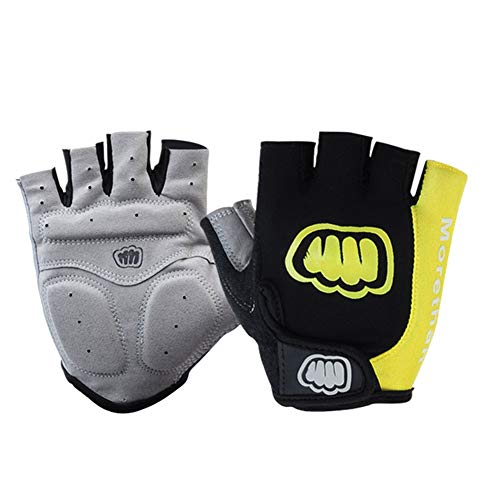 Tulas Men's Bike Glove Cycling Skiing Mens Cycling Bicycle Half Finger Gloves Sports Gloves Breathable (Yellow,XL)
