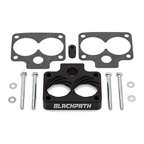 BlackPath - Fits Dodge Ram Throttle Body Spacer Kit 1500 + 2500 3.9L + 5.2L + 5.9L Engines (Black) T6 Billet