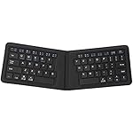 VORKE K1 Folding Ergonomic Universal Wireless Bluetooth Keyboard, Ultra-Thin Portable Keyboard for iPad iPhone, Compatible with iOS, Android and Windows Tablet Devices