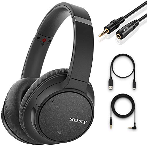 ایگرد | قیمت و خرید Sony Noise Cancelling Headphones WHCH700N - Wireless  Bluetooth Over The Ear Headset with Mic for Phone-Call and Alexa Voice  Control – Black + NeeGo 3.5mm Headphone Extension Cable, 10ft