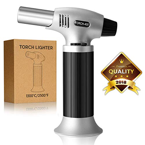Cooking Torch Lighter Kitchen Butane Torch Culinary Torch Refillable Adjustable Flame Lighter with Safety Lock for DIY, Creme, Brulee, BBQ and Baking, BUTANE GAS NOT INCLUDED - Thumbnail 7