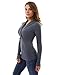 PattyBoutik Women Shawl Collar Pleated Detail Blouse (Heather Navy Blue Medium)