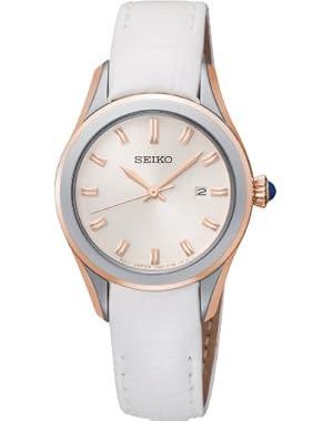 Seiko Women's Quartz Watch Damenuhren SXDF70P1 with Leather Strap