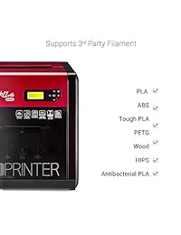 Impresora 3D escáner 3d grabador láser XYZprinting da Vinci 1.0 Pro 3 en 1 (accesorio opcional), Rojo Negro, 1