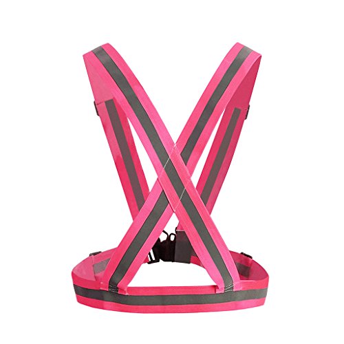 NONMON High Visibility Reflective Safety Vest Running Belt - Pink