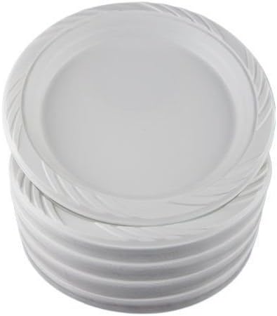 Disposable Plates Disposable Dinnerware Plastic Party Plates Dinner Disposable Wedding Plastic Dishes White 9" (100)
